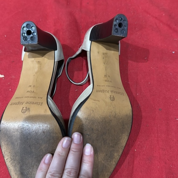 Etienne Aigner Cream Ankle Strap Heels - Picture 5 of 5